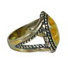 Fine Sterling Silver Southwestern Ring Having Yellow Stone Size 5