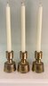 A Set Of Three  MCM Brass Candlestick Holders By J. Quistgaard For Dansk Design FRANCE
