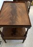 Pair Of Antiques Burl Wood Veneer Night Stand With Single Drawer By Robbins Furniture