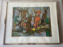 MCM Mid Century Modern Signed In Pencil Lithograph By Marcel Janko ( Israeli-romanian 1895-1984)