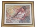 Wonderful Framed Hua Chen Afternoon Nap  Limited Edition Giclee Canvas Signed