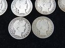 Group Of (10) Barber Silver Half Dollars  1892 - 1915