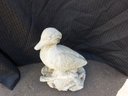 Vintage Cement Duck Garden Statue