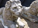 Great Pair Of Antique Concrete Lions