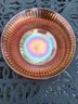 Vintage Orange Glass Iridescent Bowl