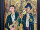 Mid Century Modern Painting 'Street Musicians' Signed Robert Thivier