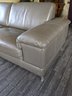 Modern Grey Leather Sofa On Chrome Legs Purchased From Bloomingdale's