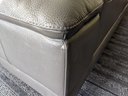 Modern Grey Leather Sofa On Chrome Legs Purchased From Bloomingdale's