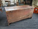 Large Primitive Blanket Chest With Early Red Paint