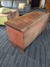 Large Primitive Blanket Chest With Early Red Paint