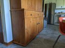 Large Tall Antique Pine Cupboard With Lots Of Storage Space