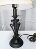 Black Metal Scroll Design Lamp With Shade