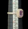 Sterling Silver Ring With Amethyst Color Stone