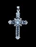 Silver Tone Marcasite Cross Pendant
