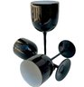 MCM Carlos Moretti Cased Black Wine Glasses Set Of Six (B)