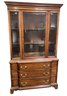 China Hutch Brass Plate On Back USN With 3 Drawers And 3 Shelves With Beveled Glass Front