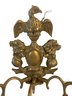 Mid 20th Century Federal Style Eagle Top Brass 3 Arm Candle Sconces