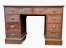 Still Furniture New York Leather Top Key Hole Desk With Two Top Drawers