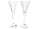 Pair Of Waterford 'The Millennium Collection' Crystal Champagne Flutes