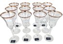 Twelve 'Jamestown Gold' Mikasa Wine Glasses 8.75'