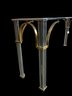 Beautiful Chrome Glass Sofa Table With Brass Accents