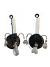 First Pair Of Black Metal Tole Crystal Wall Sconces