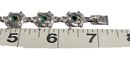 Art Deco Sterling Silver .925 Bracelet With Green Stones