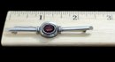 Vintage Sterling Silver Pin With Ruby Color Stone