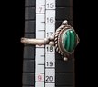 Vintage Sterling Silver Ring With Green Stone