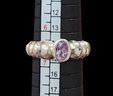 Vintage Sterling Silver Ring With Amethyst Color Stone