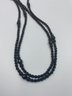 Jet Black Glass Extra Long Beaded Necklace 46'