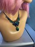 Vintage Juliana Necklace: Blue Heliotrope With Blue And Green Navettes And Chatons