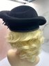 Vintage Black Hat By Louise Green Millinery - Circa 1980