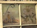 Incredible French Farmhouse Hand Painted Glass Window Pane- One-Of-A-Kind Decorative Art
