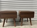 Set Of Two Mid Century Modern Scandinavian Design End Tables With Storage