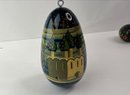 Vintage Painted Wooden Egg Ornaments - Russian (2)