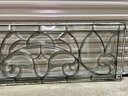 Wrought Iron Patio Side Table With Leaded Beveled Glass Top