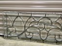 Wrought Iron Patio Side Table With Leaded Beveled Glass Top