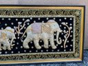 Handcrafted Silk Panel Of Elephants