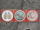 Large Framed And Embroidered Oriental Art (3 Pieces)