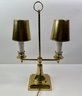 Vintage Double Arm Brass Table Lamp