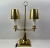 Vintage Double Arm Brass Table Lamp