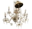Vintage Six Light Crystal Chandelier With Swag Detail