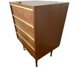 MCM John Keal For Brown Saltman Walnut Chest Of Drawers With Metal Accent Pulls (A)