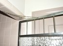 A Vintage Rippled Glass Shower Door And Frame - Bath 1