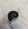 Stunning Abalone & Onyx Nautilus Form Pendant Crafted With 925 Sterling Silver
