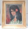 Lovely Oil On Canvas Painting Of Beautiful Latina Woman  Signed By The Artist   WA