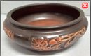 Rare Roseville Rosecraft Panel Bowl Floral Brown 6 1/2 Inches, Ca 1920s       A5