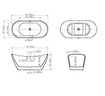 AKDY BT0122 28.6-in X 59.9-in Glossy White Acrylic Oval Freestanding Soaking Bathtub W Center Drain