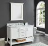 Presnell 48-in Dove White Undermount Single Sink Bathroom Vanity With Carrara White Natural Marble